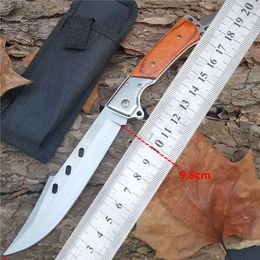 Outdoor Tactical Camping Hunting Survival Pocket Folding Knife 8Cr13Mov Blade Wood Handle Rescue Utility Military Tools Knives