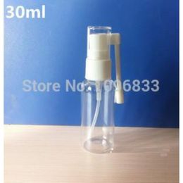 30ML Clear Oral Spray Bottle, 30CC Medical Nasal PET Plastic Bottle with Rotary Rocker, 100PCS/Lot