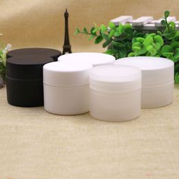 30pcs/lot 50g 100g PP White black cosmetic jar containers, empty plastic cream with hollow bottom