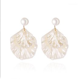 Stud FUN-BEAUTY 2021 Ladies Pearl Shell Temperament Earrings Selling Simple Wild Sweet Earstuds1