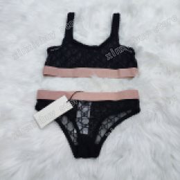 21ss Italian Swimwear Spring Summer new high fashion paris Lace letters Jacquard Womens Swimwear tops high quality black Apricot 05