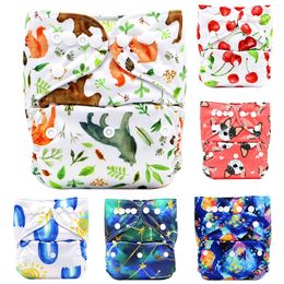 123 Styles Adjustable Baby Cloth Diapers Washable Diapers Cartoon Print Baby Diaper Pant Leak-Proof Baby Diaper Pockets M3298