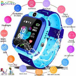 BANGWEI Baby Digital Watch Waterproof Children Watch SOS Emergency Call LBS Secure Base Station Positioning Tracking Kids watch LJ200911