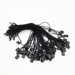 Großhandel schwarzer gemeinsamer hang tag string für bekleidung 250 stücke Vorstellungen kunststoff kleidung tags