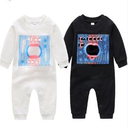 Spring Autumn Baby Boys Girls Brand Romper Letters Printed Newborn Long Sleeve Rompers Kids Cotton Jumpsuits Infant Onesies Toddler Clothes 0-24 Months