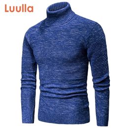 Luulla Men Spring New Casual Knitted Cotton Turtleneck Sweaters Pullover Men Autumn Brand Fashion Mixed Colour Sweater Men 201106