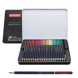 Watercolour Pencils Art Iron box Coloured Pencil 36 48 72 100Colors lapis de cor Professional Pencils For Drawing School Supplies 201223