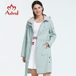Astrid new arrival plus size mid-length style trench coat for women with a hood spring-autumn light-colored wind AS-9020 201211