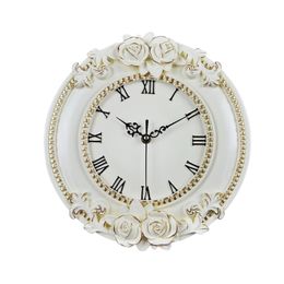 Creative Resin Craft Rose flower European Decorative Digital Wall Clock Quiet Room Clock Hotel Restaurant Decoration Y200109