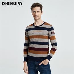 COODRONY Brand Sweater Men Streetwear Fashion Striped O-Neck Pullover Knitted Shirt Pull Homme Autumn Winter Cotton Jumper 91060 201124