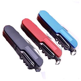 Carbon Fibre Multifunctional Folding Knife Household Bottle Opener Scissors Portable Outdoor Tools Creative Gift