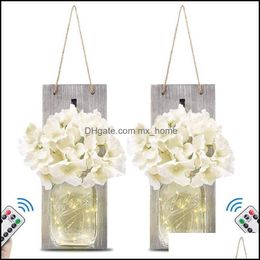 Wall Lamp Home Deco El Supplies & Garden Rustic Sconces Handmade Hanging Remote Control Led Fairy Lights Battery 2021 Drop Delivery Qwbi4