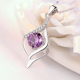 Silver Necklaces wholesale silver plated Silver Jewellery butterfly heart pendants necklace for women/men chic necklace