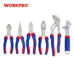 WORKPRO 6PC Home Tool Set Plier Set Joint Pliers Diagnoal Pliers Water Pump Plier Adjustable wrench Y200321