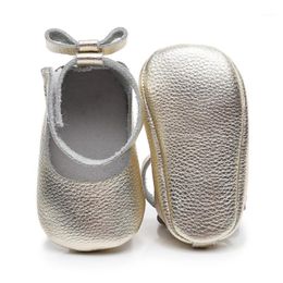 First Walkers Solid Genuine Leather Baby Boys Girls Mary Jane Ballet Shoes Bow Soft Sole Toddler Moccasins High Quality