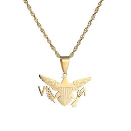 Stainless Steel The United States Virgin Islands Flag Pendant Necklaces For Women Girls US VI Jewellery