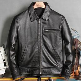 Free shipping.2020 New arrival leather coat,casual Quality genuine leather Jacket,mens black Cowhide clothing.wholesales LJ201030