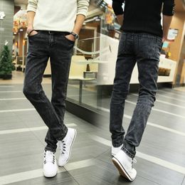 spring 2021 Luxury brand man jeans stretch cowboy slim feet thin pencil pants men's Korean teenagers denim trousers