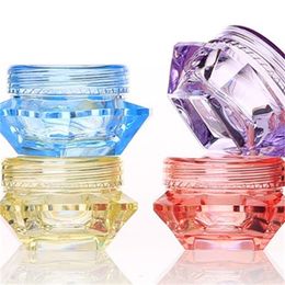 plastic travel containers cosmetics Canada - Sample Cream Case Lady Polygon Plastic Mini Cosmetic Jars Travel Empty Gift Recyclable Storage Containers Transparent New Arrival 0 18zm F2