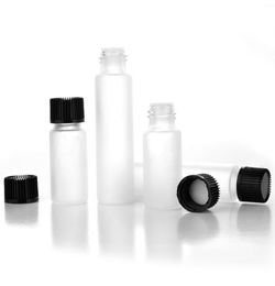 2022 new Shipping 5ml 10ML Essential Oil Bottles Small Matte clear Glass Sample Vials With orifice reducer cap lids