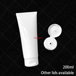 Empty 200g Squeeze Bottle 200ml White Plastic Refillable Tube Cosmetic Face Lotion Cream Packaging Container Free Shippingshipping