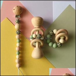 Bibs & Burp Cloths Baby Feeding Baby, Kids Maternity Pacifier Holders Chain Clips Weaning Teething Natural Wooden Beads Teeth Practice Toys