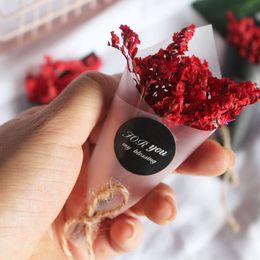 Small Super Mini Dried Flower Gift Box Filler Lipstick Accompanying Present For Home Decor Red Grass Bouquet