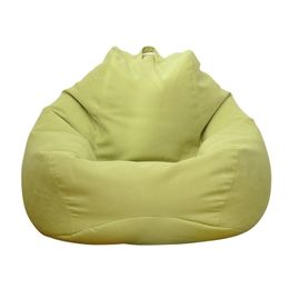Lazy Sofa Cover Solid Chair Covers Without Filler Linen Cloth Lounger Seat Bean Bag Pouffe Puff Couch Tatami Living Room Beanbags 220302
