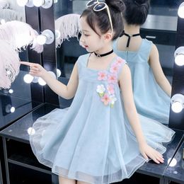 Girls Dress 2020 New Summer Girls Clothes Lace Flower Sleeveless Baby Princess Party Dress Kids Dresses For1