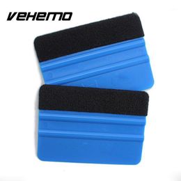 Whole- 2Pcs Squeegee Car Film Tool Vinyl Blue Plastic Scraper Squeegee With Soft Felt Edge Window Glass Decal Applicator1248U