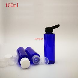 100pcs 100ml Flip Screw Cap Bottle,blue Plastic Cosmetic Container,Sample Empty Lotion Sub-bottling,Shampoo Bottlegood package