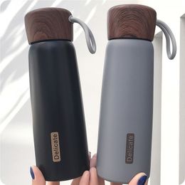 500 ML Thermos Bottle 304 Stainless Steel Water Bottle Portable Vacuum Flask For Coffee Mug Travel Cup Lovers Gift 201109