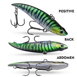 5 Colour 9cm 19.5g Submerged Pencil VIB Fishing Lure Hard Bait Minnow Crankbait Life-Like Swimbait Bass Fishing Baits Set with 3D Fish Eyes Strong Treble Hooks