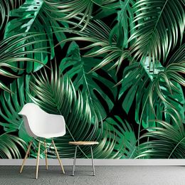 Photo Wallpaper Modern 3D Tropical Rainforest Plant Banana Leaf Murals Living Room TV Sofa Home Decor Self-Adhesive Wall Sticker