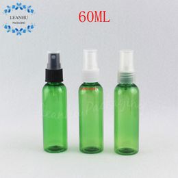 60ML Green Plastic Bottle With Spray Pump , 60CC Makeup Sub-bottling Toner / Cosmetic Water Packaging ( 50 PC/Lot )high qualtity