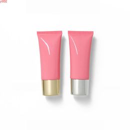 40ml Pink Soft Tube Luxury Flat Cover Refillable Packaging Containers Cream Facial Cleanser Hose Sample For Travel 50pcs/lotgood qualtty