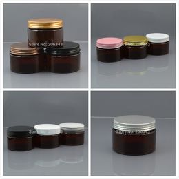 120G brown PET bottle/jar/pot with few colors lid inner included for essence/mask gel/cream/moisturizer/wax/packing