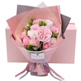 Party Favor Flowers Bouquets Carnation Roses Soap Bouquet Gift Boxes Mothers Valentines Day Rose Box Christmas