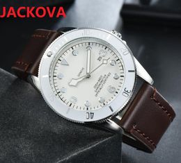 mens time clock Classic bracelet Wristwatch Battery Powers Chronograph Quartz stopwatch genuine leather strap wristwatches reloj de lujo