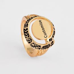 large gold plated rings Australia - Band Rings of Gold Plated Custom Name Enamel Large Jewelry Hawaiian Ring for Women Gift Wholesale