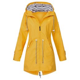 Womens Raincoat Jacket Forest Jacket Raincoat Women Waterproof Rain Jackets Outdoor Long Autumn Winter Rain Coat S-5XL 201110