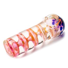 Latest Colourful Handmade Swirled Decoration Pipes Pyrex Thick Glass Dry Herb Tobacco Smoking Handpipe Oil Rigs Luxury Multiple Philtre Holder High Quality DHL