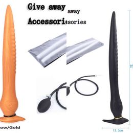 NXY Anal Toys Super Long Plug Inflatable Big Butt Bdsm Vagina Anus Expansion Buttplug Adult Masturbator Sex for Man Woman 1206