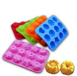 DIY Baking Mould 12 Holes Silicone Cake Mould Soap Mould 3D Chocolate Tray Candy Making Tool DIY Jelly Mould
