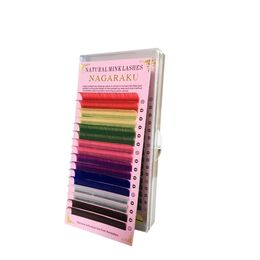 Rainbow Eyelashes 8 Colours Rainbow Coloured Eyelash Extension Colour Eyelashes, 16 Rows/Tray Colourful Eyelash Extension