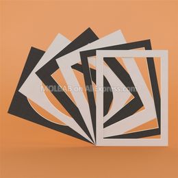White/Black 16 inch Photo Mats Rectangle/A4/Oval/Square/Circle Paperboard Mounts For Picture Frame Passe-Partout Decor 12PCS/Lot 201211