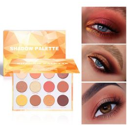 CmaaDu 12 Color Glitter Eye Makeup Palette Matte Shimmer Eye Shadow Palette Waterproof Long-lasting Eye shadow 24 sets/lot DHL