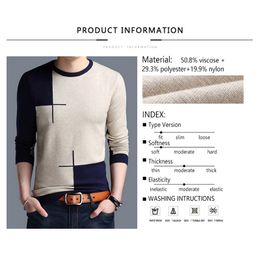 BROWON Men Brand Sweater Spring Autumn Men's Long-sleeved Sweate O-neck Edited Knit Shirt Thin Hit-colored Slim Sweaters Men 201203