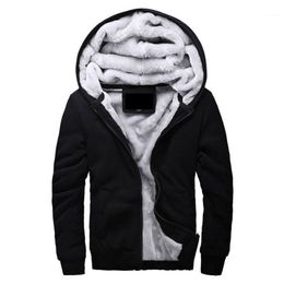 Men's Hoodies & Sweatshirts Wholesale- Hooded Casual Brand Clothing Wool Liner Mens Winter Thickened Warm Coat Male M-4XL Outwear1