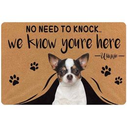 Custom Printing Your Dog No Need to Knock we know you're here Design Customize Text Doormat Dog Mat 201116